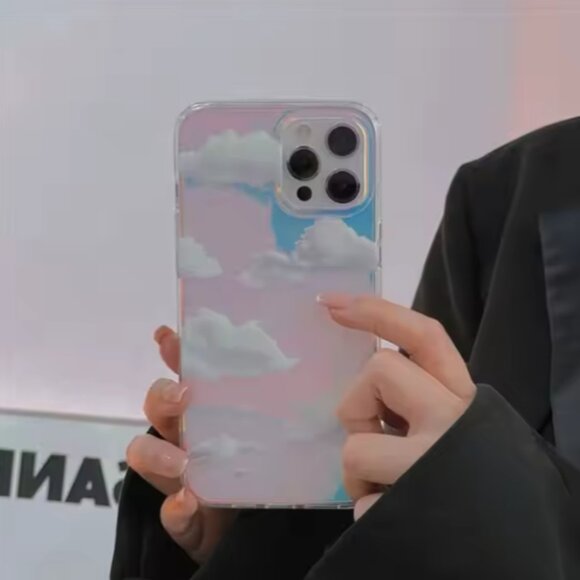 Iphone 16 15 14 13 12 Dreamy Holographic Cloud Phone Case - Picture 9 of 10
